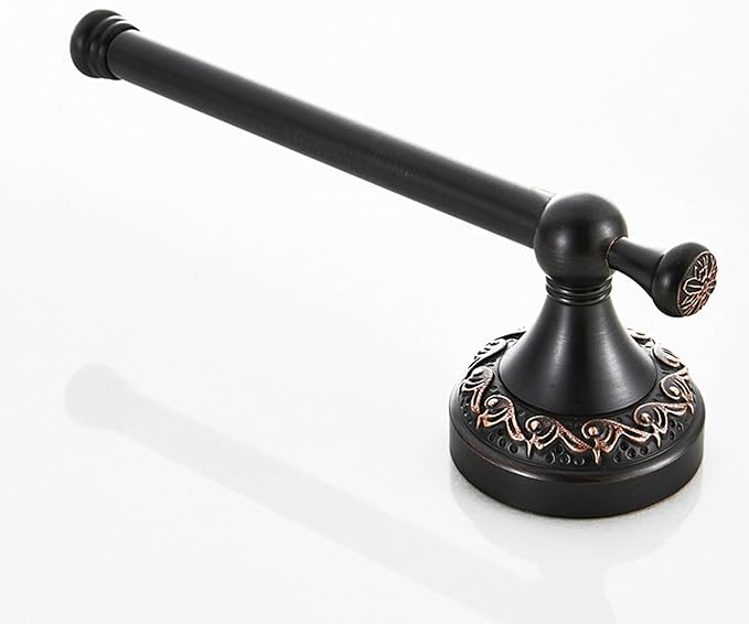 Oil Rubble Bronze Brass Bath Roll Toilet Paper Holder, Wall Mounted Black Bathroom Hardware Accessories, Pattern Carving Design