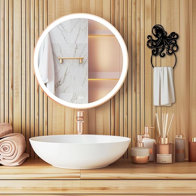 MAYJOYDIY Octopus Towel Rack Metal Towel Ring Holder Wall Mounted Round Octopus Tentacle Wall Decor Round Hand Towel Holder Metal Hand Towel Ring Holder for Bathroom Wall Mounted Hanging