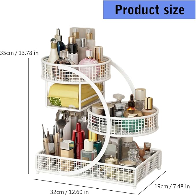 Multiple Tiers Metal Cosmetic Organizers Modern Storage Rack For Skincare Lipsticks Bathroom Countertop Without Tool