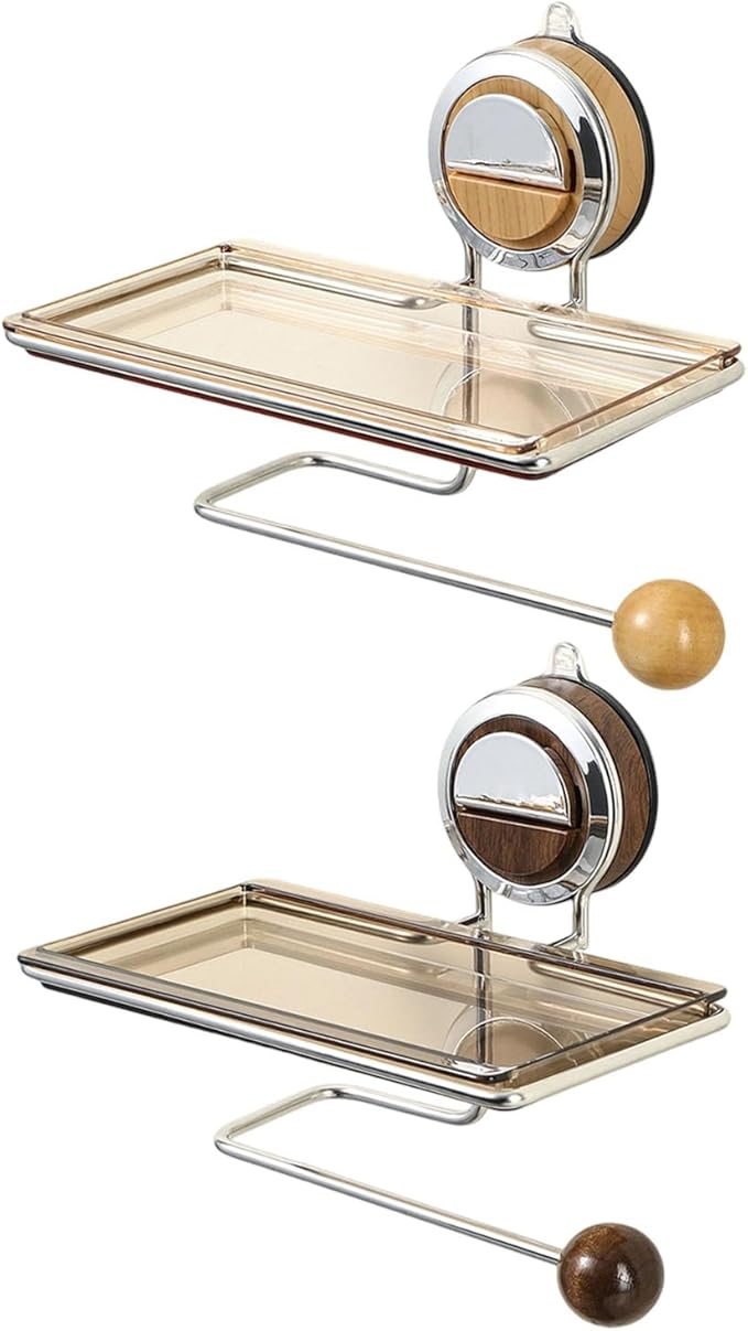 Suction Cup Wall Mounted Bathroom Shelf Easy Installation Rust Stainless Steel Organiser Stainless Steel Bathroom Storage