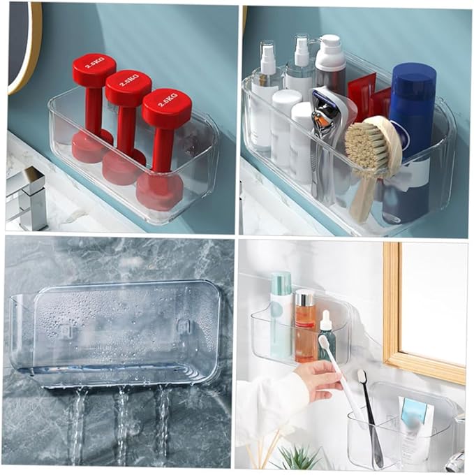 Wall Shelf Floating Shelves for Bathroom Kitchen Bedroom Wall-Mounted Storage Rack Flat Surface Protects Bottles