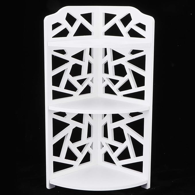 Bathroom Corner Shelf Stand, 3 Tier Small Corner Shelves Bathroom Standing Shelf Display Rack for Small Space Kitchen Living Room Bedroom Office Organizer