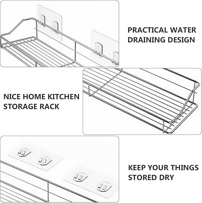 Mobestech Bathroom Shelves Over Toilet Wall-Mounted Storage Shelf Sturdy Rack Bathroom Accessory