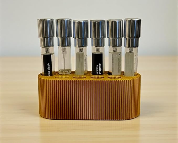 Perfume Sample Organizer for Bathroom or Vanity ?€? Ideal Makeup and Skincare Storage, Desk and Bathroom Counter Organizer, Gift for Her ((GOLD) Fits 8mL Atomizers (Travel Size))
