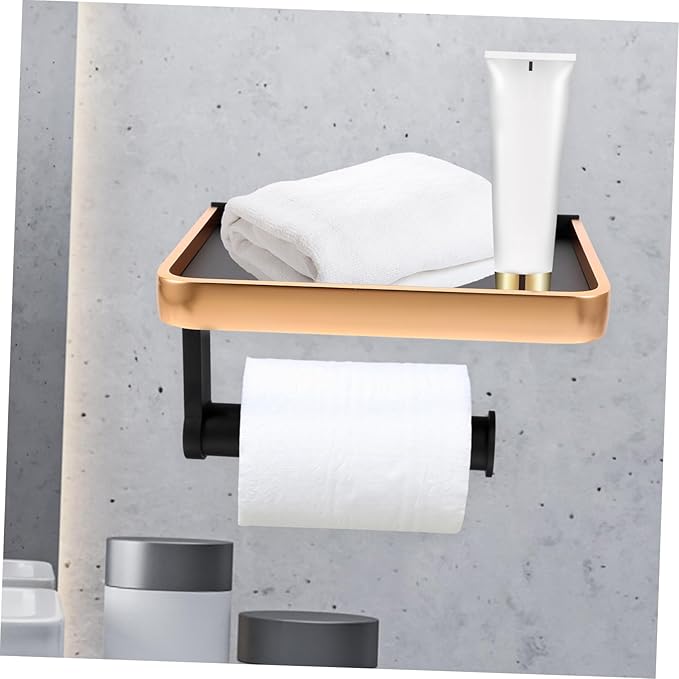 PRETYZOOM Antique Mobile Phone Holder Punch-Free Storage Rack Single Layer Bathroom Organizer for Toilet Shelf Waterproof Easy Installation