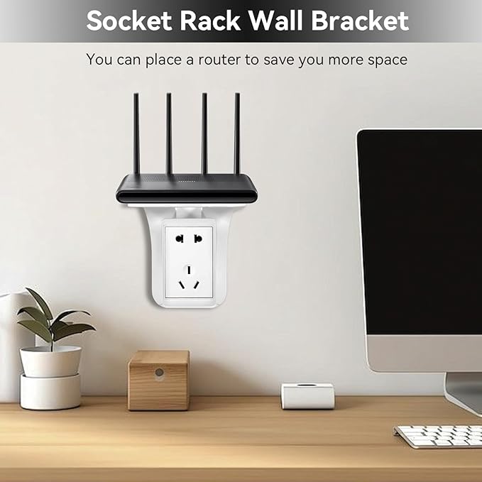 Outlet Shelf, Outlet Shelf Wall Holder ABS Plastic Bathroom Wall Organizer Holder for Smart Home Devices, Phones, Speaker