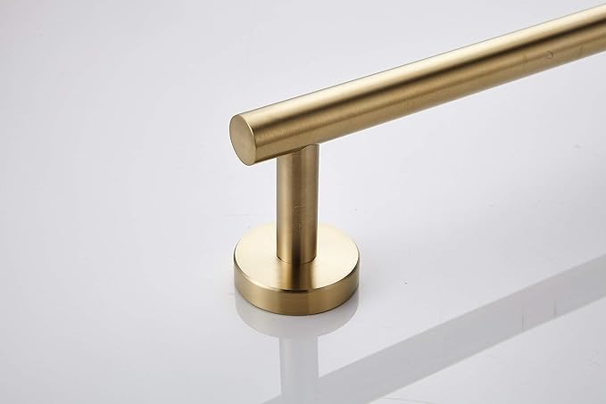 TocTen Bath Towel Bar - Thicken SUS304 Stainless Steel Bathroom Towel Holder, Towel Rod for Bathroom Heavy Duty Wall Mounted Towel Rack Hanger (12IN, Gold)