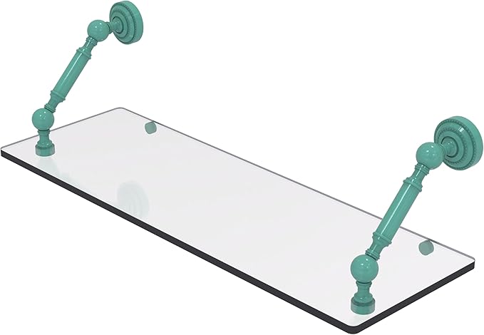 Allied Brass DT-1-24-SFG Dottingham Collection 24 Inch Floating Glass Shelf, Sea Foam Green