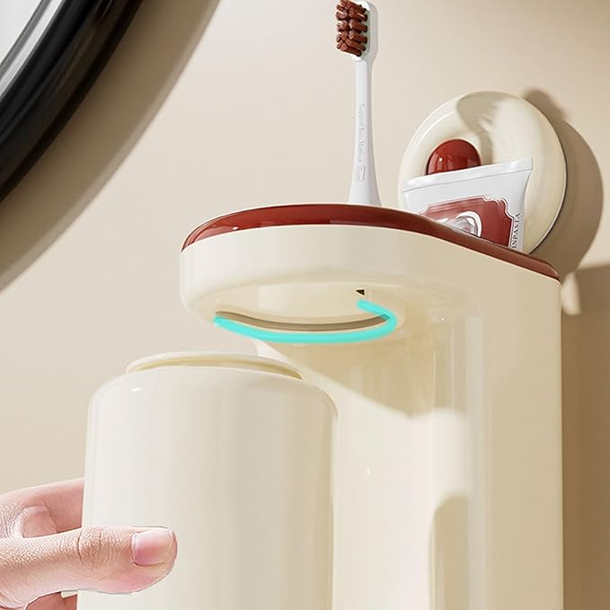 Elegant Without Drilling Wall Mounted Bathroom Organizers Portable Accessory for Toothbrushes and Cups Storage Wall Protective Bathroom Shelf