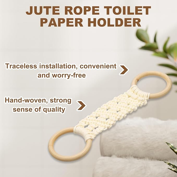 uxcell 2Pcs Kitchen Dish Towel Holder, 11"x3" Crochet Towel Ring with Hanging Loop for Cabinet House Oven Stove Door, Beige