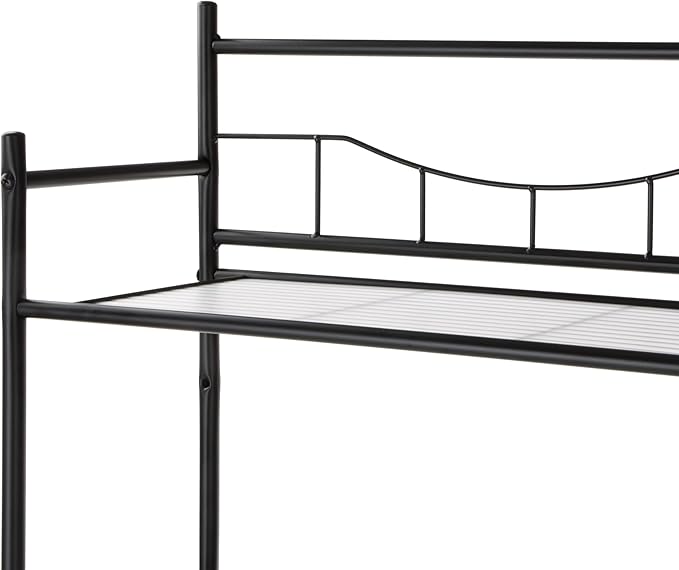 Over-The-Toilet 3-Shelf Bathroom Storage Unit, Black Steel, 22.83x9.65x59.75 Inches, Space Saver
