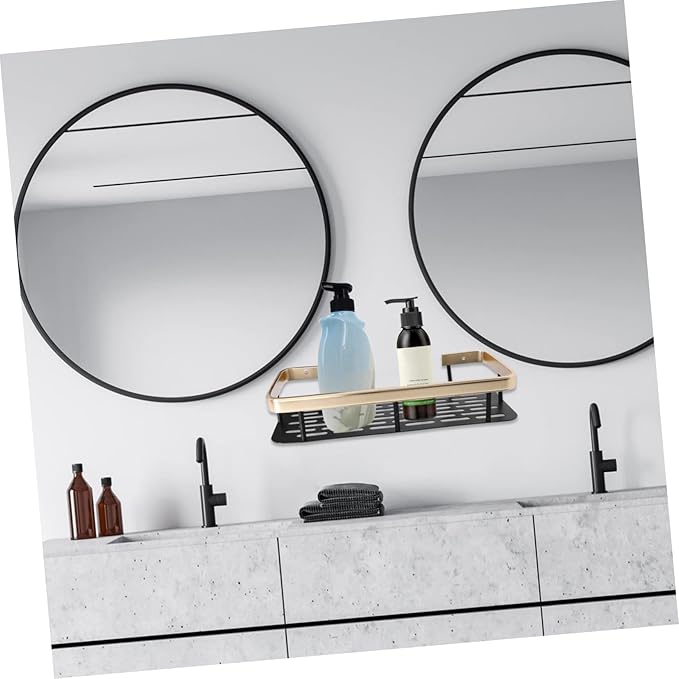Nail Storage Stands Wall Shelf for Bathroom Kitchen Rack Black Shelves Storage Organizer