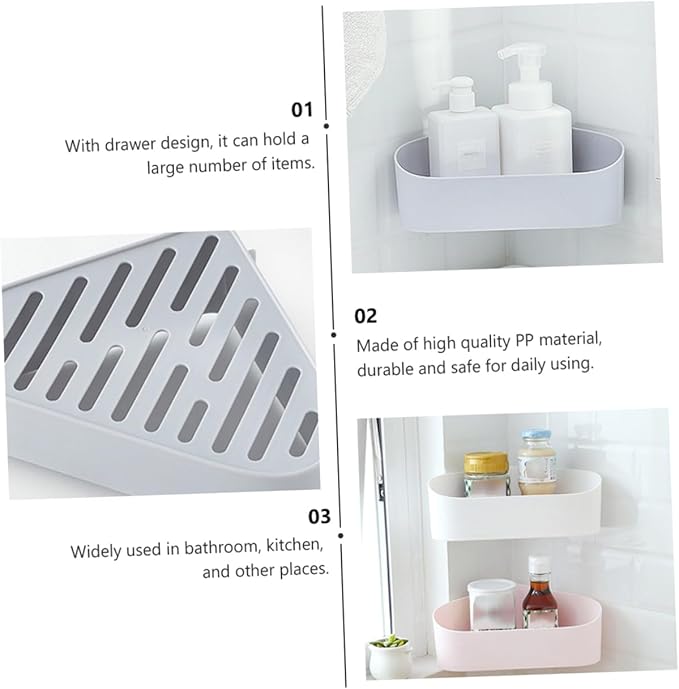 Hemobllo 2pcs Modern White Bathroom Shelves Wall-Mounted Rack Over-the-Toilet Storage Shelf