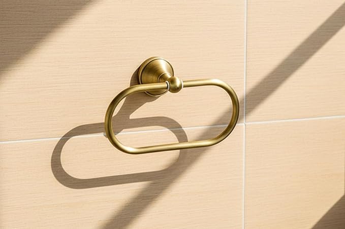 Flybath Oval Towel Ring Antique Brass Hanger Hand Towel Holder for Bathroom Kitchen Accessories Wall Mounted, Brushed Bronze