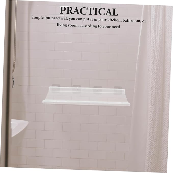 Healifty Wall-Mounted Acrylic Shelf for Bathroom and Kitchen No Drilling Required 2-Tier Storage Rack for Toiletries and Seasonings Easy Installation Space-Saving Design