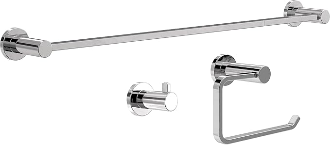Franklin Brass Kildare (1-Pack) 18'' Towel Rack w/ 6" Extender for Bathroom Polished Chrome Towel Bar for Bathroom Wall Mounted Towel Holder Rod KLD26-PC