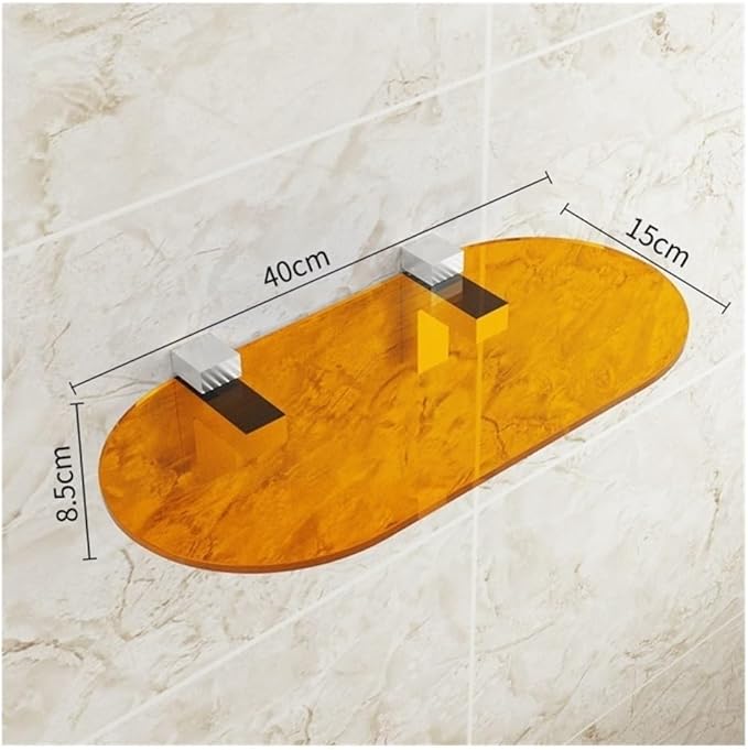 Bathroom Shelves Acrylic Floating Shelves for Wall, Clear Acrylic Display Shelf, Wall Decoration & Storage Shelf for Living Room, Bathroom, Bedroom, Kitchen bathroom organizers and storage(Orange)