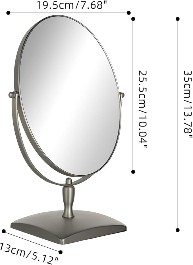 Surdy 10" Vanity Makeup Mirror 1X/3X Magnification Double Sided 360 Degree Swivel Magnifying Mirror for Table, Desk, Countertop Shaving Make Up
