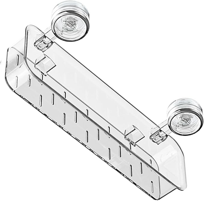 Suction Bathroom Shelf With Drain Holes Space Efficient Storage For Toiletries Cosmetics Laundry Room Supplies Bathroom Storage Without Drilling