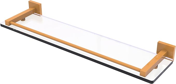 Allied Brass MT-1-22-GAL-GLY Montero Collection 22 Inch Glass Shelf with Gallery Rail, Golden Yellow