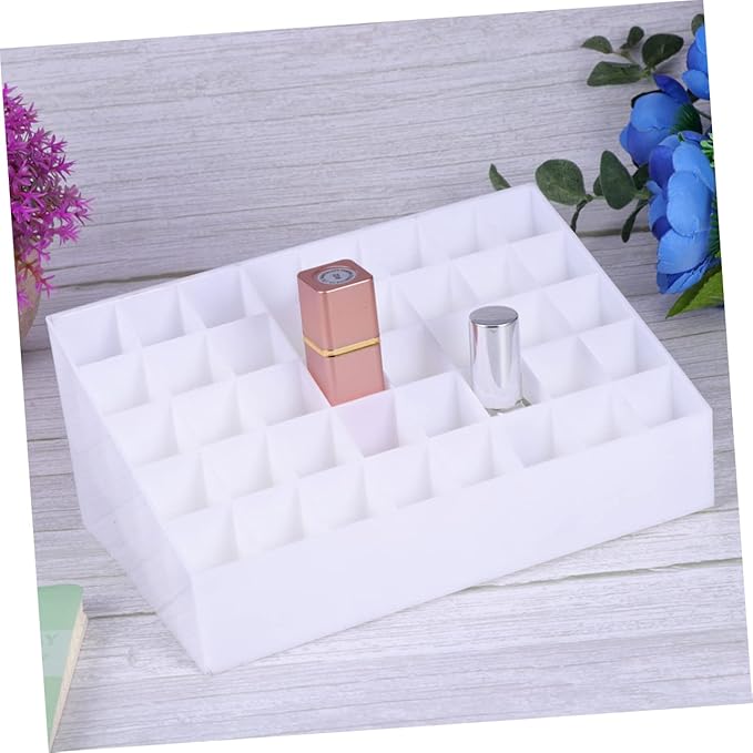 Slots Lipstick and Makeup Organizer Creative Storage Box for Lipsticks and Jewelry Cosmetic Desk Organizer for Home and Shop Use