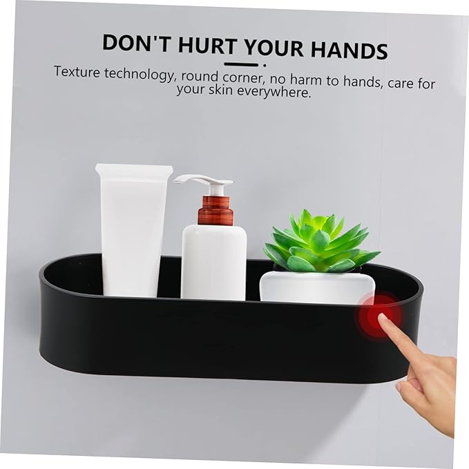 Ciieeo 1pc Multifunctional Metal Bathroom Wall Rack Punch Design Easy Installation Space-Saving Shelf for Toiletries Creams and Soap Strong Adhesion Easy to Clean