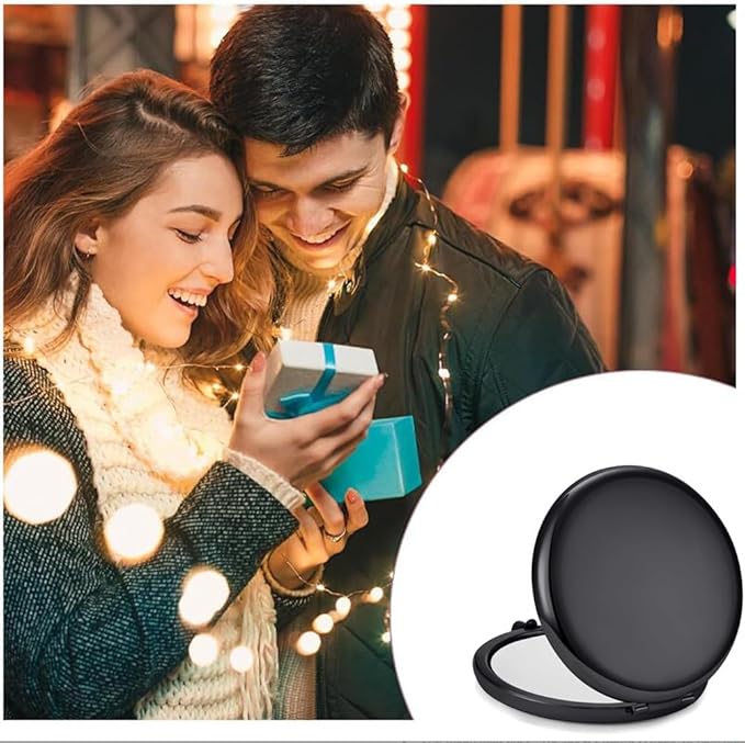 Pocket Mirror for Men and Women,Magnifying Compact Mirror for Purse - 1x/2x Magnification Small Travel Makeup Mirror,Double-Sided Mini Folding Mirror for Daily,Travel Essential