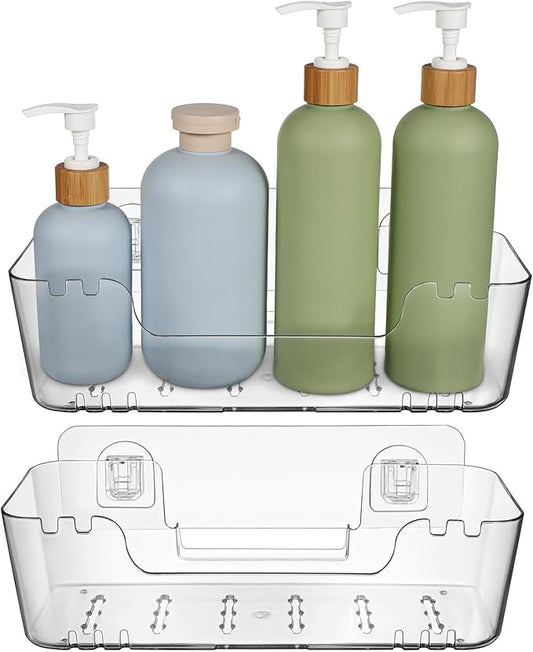 OSALADI 2pcs Bathroom Shelf Organizer Wall Mounted Over Toilet Storage Rack for Towels Toiletries Space-Saving Shelves for Bathrooms