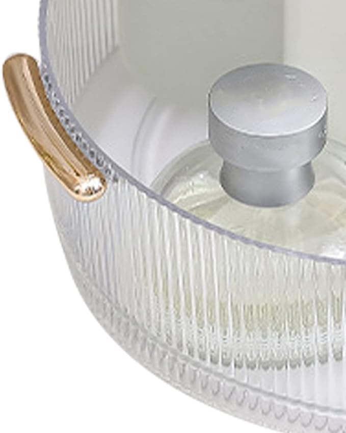 Pssopp Makeup Display Tray, Ergonomic Skincare Organizer with 360 Degree Rotatable Design for Easy Access and Ample Storage (Transparent)