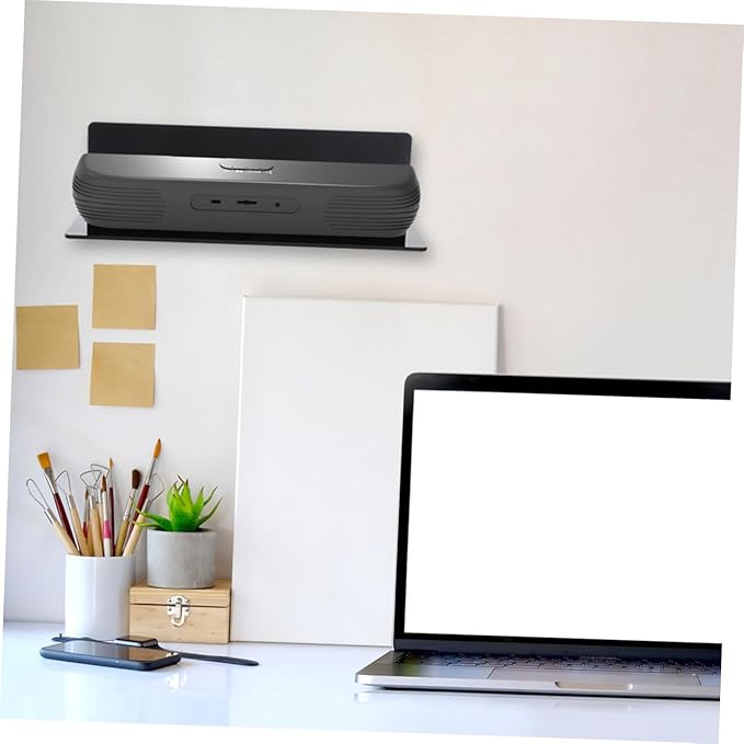 Zerodeko Wall-Mounted Storage Rack Punch-Free Acrylic Organizer for Clocks and Speakers Multi-Purpose Wall Shelf for Bathroom and Home