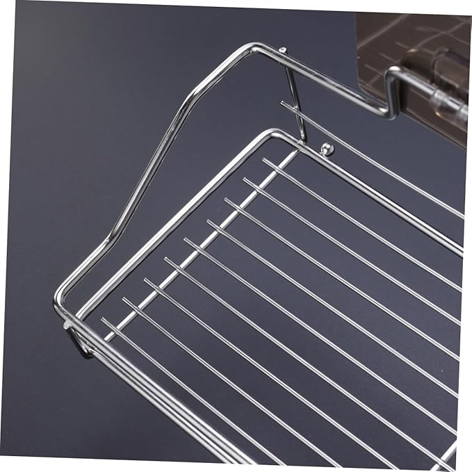 Cabilock Bathroom Shelf Organizer Medium No Drilling Traceless Wall-Mount Storage Rack Stainless Steel for Bathroom and Kitchen Use Strong Adhesive Easy Installation