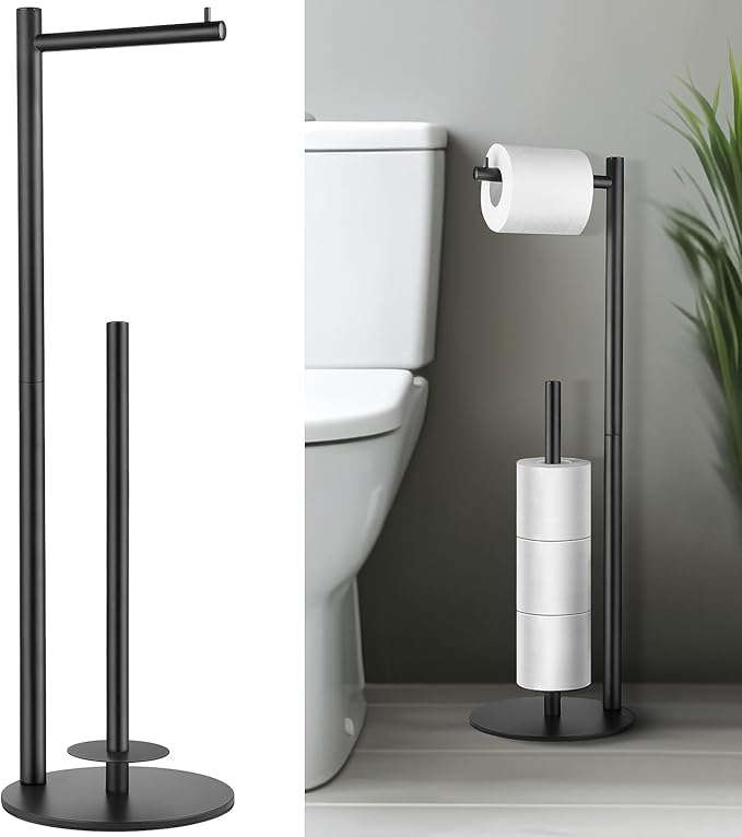 Toilet Paper Holder Stand, Toilet Paper Storage Standing, Standing Toilet Paper Stand, Standing Toilets Paper Holder with Storage, Bathroom ToiletPaper Roll Stand