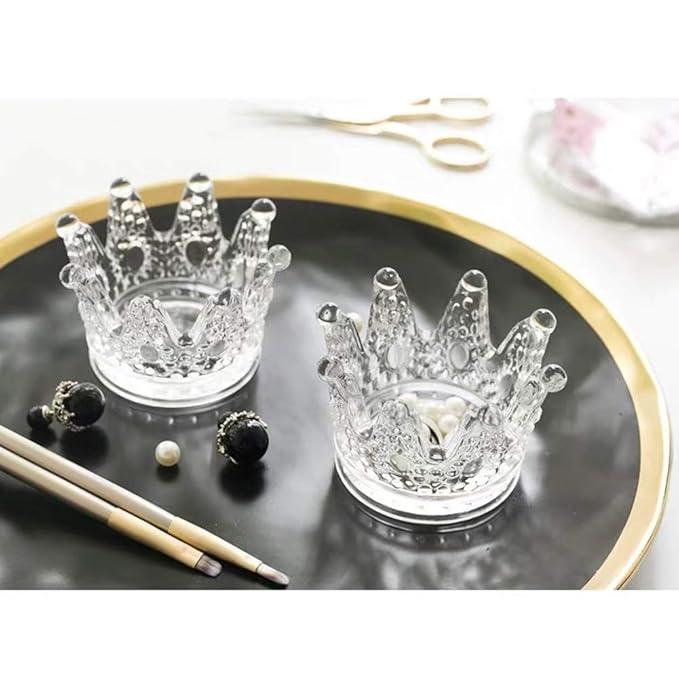 Lemonadeus Beauty Blender Holder Makeup Sponge Holder Crown Glassware Stand Storage Powder Puff Display Stand???2 Pack??? (2 Crystal clear)