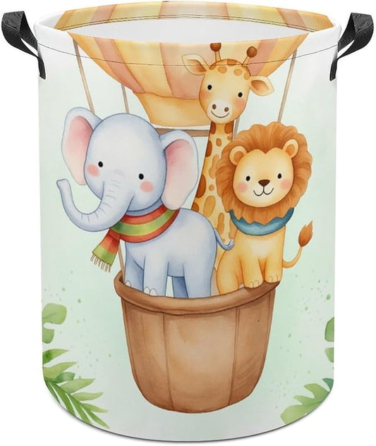 Cartoon Baby Laundry Basket Boys Room Decor Elephant Giraffe Hampers Boys Hamper Clothes Toy Storage Bin Jungle Decor