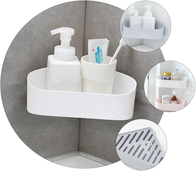 MAGICLULU 2pcs Wall-Mount Storage Rack Simple Draining Shelf for Bathroom Kitchen Organization No Punching Required Stylish Design for Space-Saving Storage