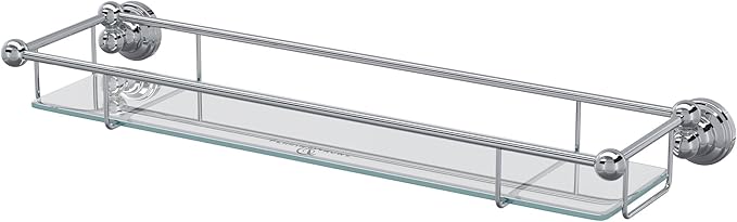 ROHL U.6953APC Perrin & Rowe® Edwardian Wall Mount Tempered Glass Vanity Shelf