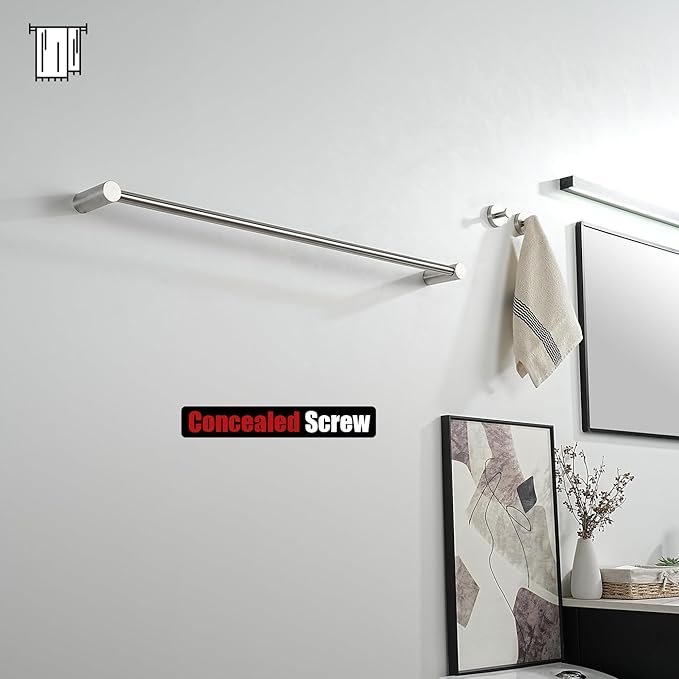 JQK Bath Towel Bar Brushed, 32.5 Inch 304 Stainless Steel Thicken 0.8mm 2 Pieces Towel Rack Bathroom Wall Mount, Useable Length 30 Inch, TB610L30-BN