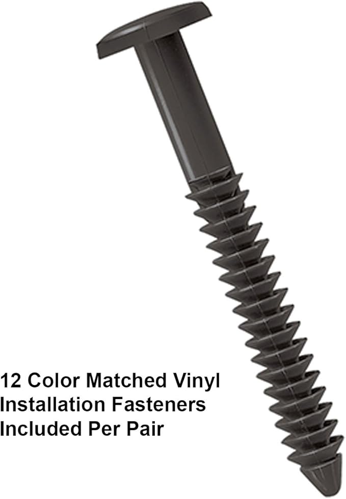 Exterior Solutions Standard Louver Exterior Vinyl Shutter, Dark Gray (Pair), 15 Inch x 63 Inch