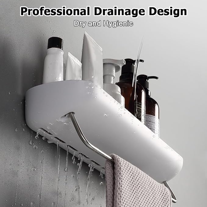 DONGKER Bathroom Storage Shelf,No Drilling Required Bathroom Shelves Removable for Bathroom Living Room Bedroom Balcony