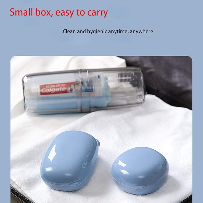 WFF Travel Soap Box, Portable, Waterproof Drain with Lid, Sealed Design, Save Space（Set of 2） (Color : A, Size : L)