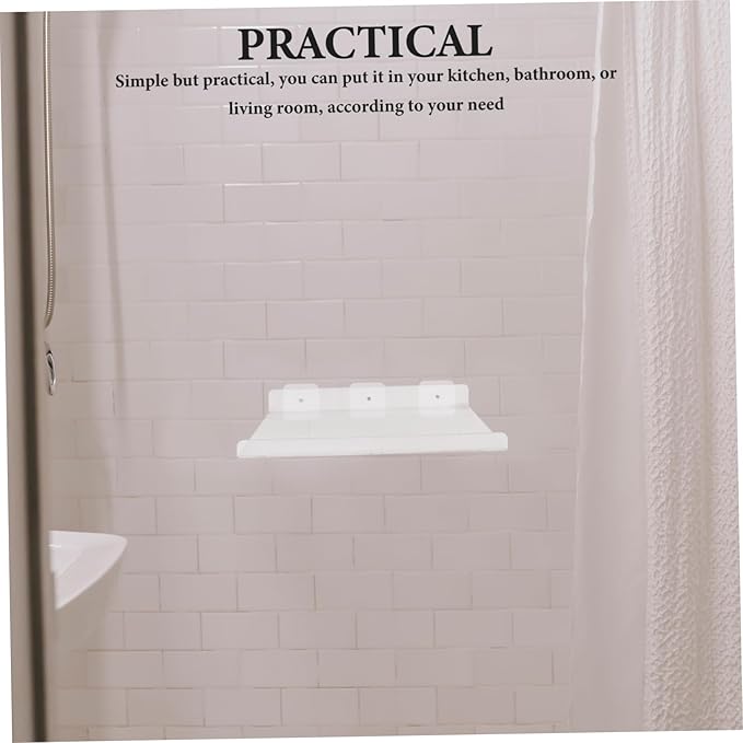 Wall-Mounted Storage Rack Kitchen and Bathroom Acrylic Shelf No-Drill Floating Shelf for Easy Storage Small Size for Organizing Seasonings and Bathroom Essentials