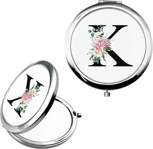 JEKUGOT Monogram Compact Mirror, Personalized Gifts for Women and Girls, Small Pocket Mirror, Personalized Compact Mirrors for Girls, Sister, Wife, Mothers, Birthday Gifts - K
