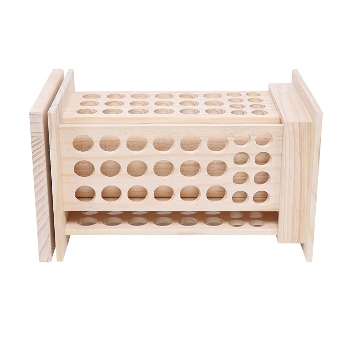 DYRABREST Rotatable Essential Oil Rack Organizer,Natural Wooden Essential Oil Storage Display with104 Holes,Essential Oil Holder Wood for Cosmetics,Essential Oil