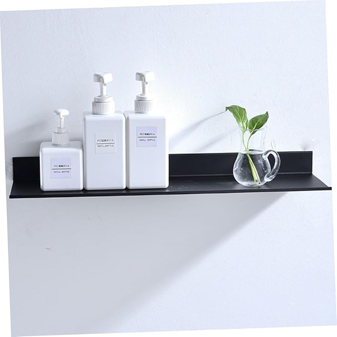 OUNONA 4sets Metal Floating Shelves for Bathroom Wall Mounted Storage Rack Space Display Holder for Home Organization and Decor 2pcs*4