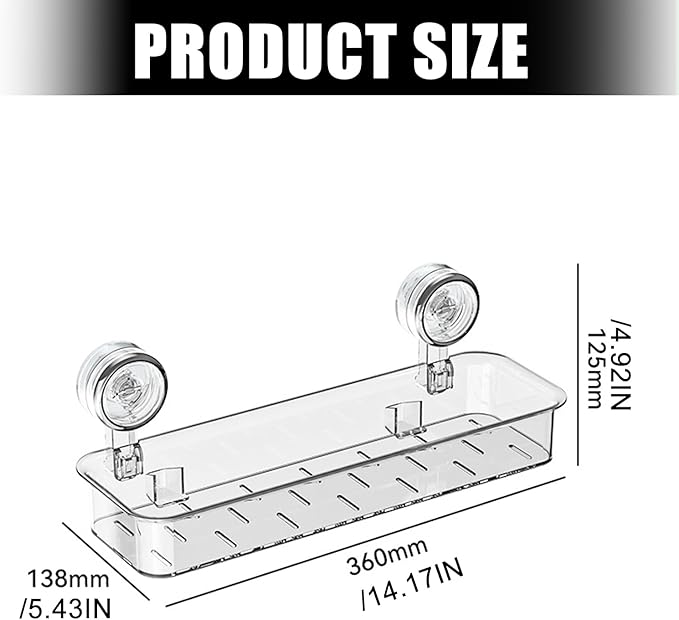 Suction Cup Storage Rack For Toiletries Waterproof Bathroom Organiser Solution Wall-Mounted Kitchen Shelf Bathroom Without Drilling