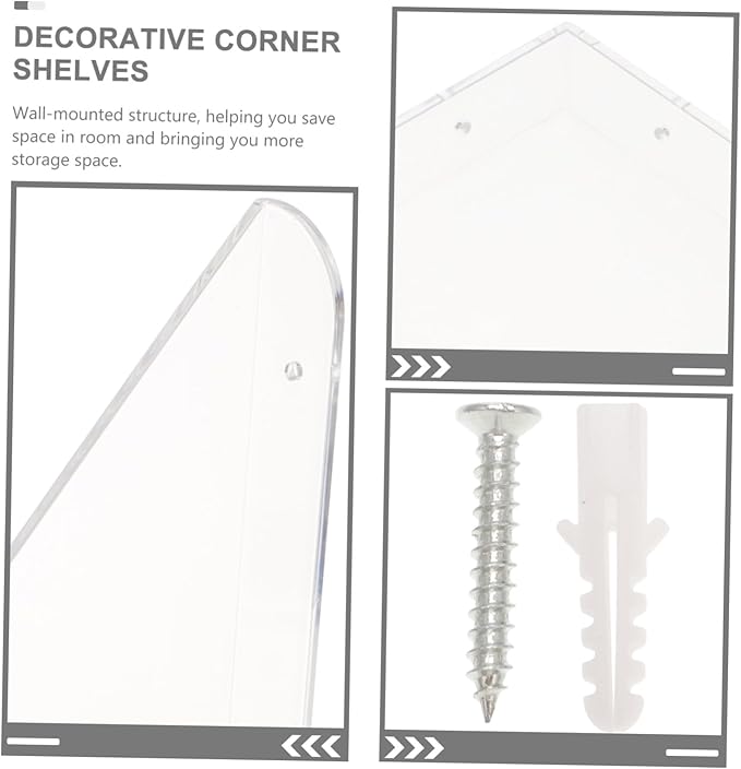 Acrylic Corner Shelf Triangular Wall Shelf for Bathroom and Kitchen No Drill Storage Rack for Spice and Shampoo Space-Saving Organizer