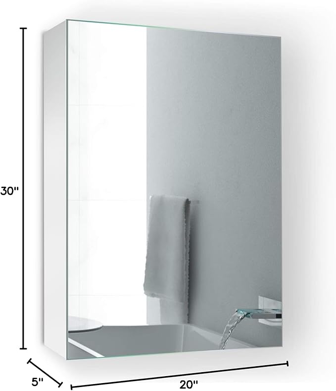 Krugg Medicine Cabinet | Recess or Surface Mount | Blum Hinge 170 Degree Soft Close | (20"x30")