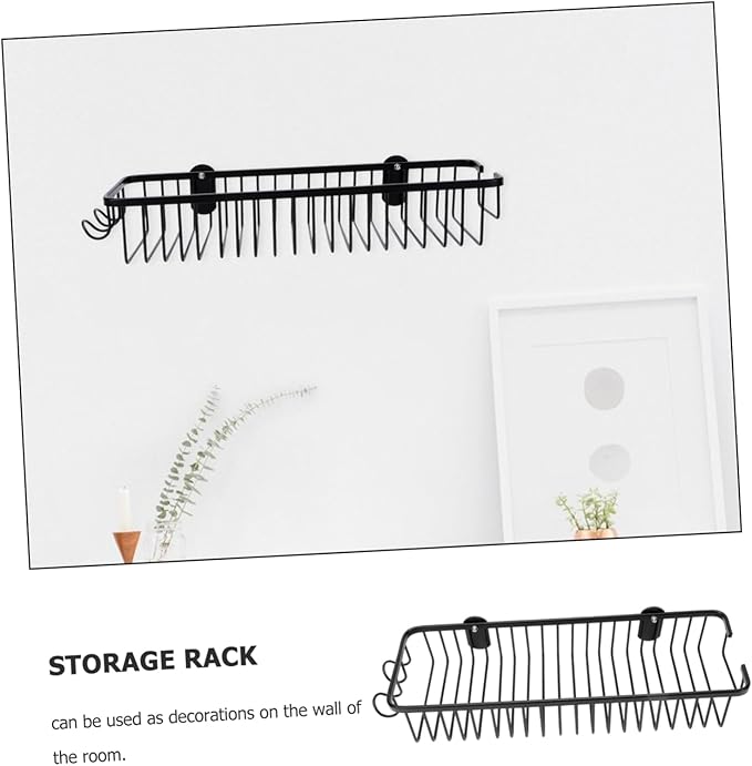 1Pc Wall Mounted Household Storage Rack Stylish Mesh Basket Design Easy to Install Non Punch Shelf for Bathroom Organization Without Wall Damage