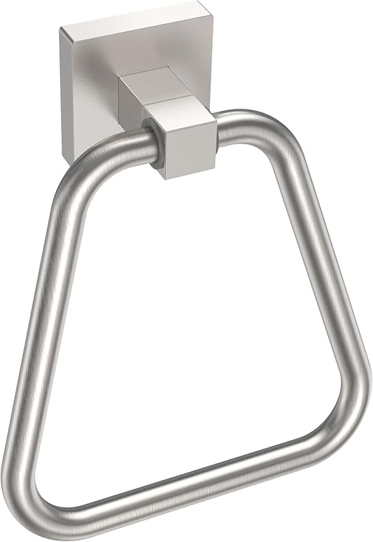 RUACQ Towel Ring, Square Base Hand Towel Ring, Stainless Steel Hand Towel Holder for Bathroom Wall, Sturdy and Rust-Resistant (Brushed Nickel)