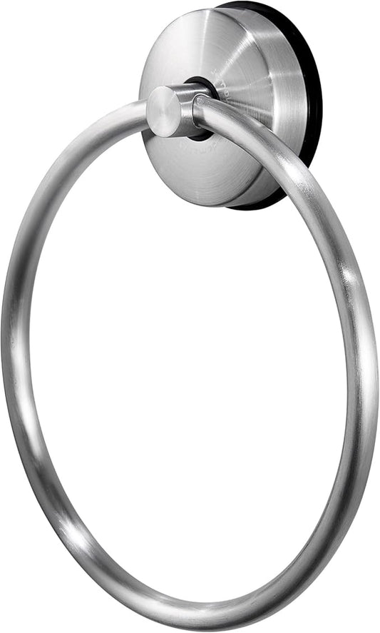 JOMOLA Towel Ring Suction Towel Holder for Bathroom Stainless Steel Kitchen Towel Rail Rack Drill Free Bath Towel Holder Bathroom Accessories Brushed Finish